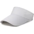 White breathable mesh sun visor tennis cap for outdoor sports and sun protection - Adjustable (55-59cm) / Plain Style / White