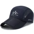 Navy blue outdoor sun protection baseball cap featuring breathable mesh panels and UPF 50+ rating - Adjustable (56-59cm) / Mesh Patchwork (Buckle Closure) / Navy Blue