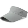 Breathable grey mesh sun visor hat with quick-dry fabric for outdoor sports activities - Adjustable (55-59cm) / Letter Style / Light Gray