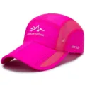 Hot pink quick-dry outdoor sports cap with UPF 50+ sun protection and mesh panels - Adjustable (56-59cm) / Mesh Patchwork (Buckle Closure) / Rose Red