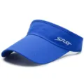 Breathable blue mesh sun visor hat with long brim for outdoor tennis activities - Adjustable (55-59cm) / Sport Style / Sapphire Blue