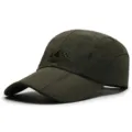 Professional olive green quick-dry outdoor baseball cap featuring a foldable brim - Adjustable (56-59cm) / 3-Fold Brim Style (Slide Buckle Adjustment) / Army Green