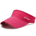 Magenta breathable mesh sun visor hat with Sport logo for outdoor tennis and golf sports - Adjustable (55-59cm) / Sport Style / Rose Red