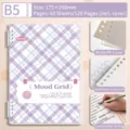 B5 MoodGrid loose-leaf notebook with purple plaid frosted PP cover for journaling - B5 / Full of Joy / 60 Sheets