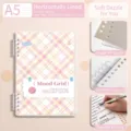 MoodGrid A5 pink plaid spiral loose-leaf notebook with frosted detachable PP cover - A5 / Gentle Pink / 60 Sheets