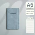 A6 grau-blaues Notizbuch aus Kunstleder mit Gummiband und linierten Innenseiten - A6 / Gewebte Textur Geprägt (Graublau) / 80 Stück/Packung