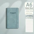 A6 wasserblauer Kunstleder-Notizbuch mit 160 linierten Seiten und elastischem Gummiband - A6 / Gewebte Textur Geprägt (Wasserblau) / 80 Stück/Packung