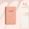 Orange-rosa A6 Kunstleder Notizbuch mit 160 linierten Seiten und Gummibandverschluss - A6 / Gewebte Textur Geprägt (Orangenrosa) / 80 Stück/Packung