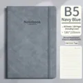 Marineblauer B5 Kunstleder-Geschäftsnotizblock mit 80 Blatt hochwertigem Linienpapier - B5 / Gewebte Textur Geprägt (Marineblau) / 80 Stück/Packung