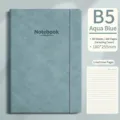 B5 Wasserblau Kunstleder Notizbuch mit 80 linierten Blättern und Gummiband - B5 / Gewebte Textur Geprägt (Wasserblau) / 80 Stück/Packung