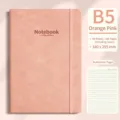 Professionelles B5 Notizbuch aus Kunstleder in Orange-Rosa mit 80 Blatt Linien - B5 / Gewebte Textur Geprägt (Orangenrosa) / 80 Stück/Packung