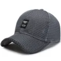 Grey breathable woven mesh baseball cap for men and women outdoor sun protection - One Size Adjustable (56-59CM) / Letter Style / Dark Gray