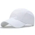 White quick-dry baseball cap for outdoor sun protection with breathable mesh design - 56-60cm (Adjustable) / DINGMEI Series (Copper Buckle) / White