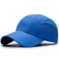 Breathable quick-dry outdoor baseball cap in vibrant blue with side mesh panels - 56-60cm (Adjustable) / DINGMEI Series (Copper Buckle) / Royal Blue