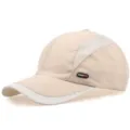 Atmungsaktive, schnell trocknende Outdoor-Sport-Baseballkappe in Beige mit Mesh - Verstellbar / Beige