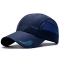 Navy blue quick-dry breathable mesh baseball cap with DINGMEI brand logo print - 56-60cm (Adjustable) / DINGMEI Series (Copper Buckle) / Dark Blue