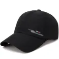 Schwarze atmungsaktive Schnelltrockner Sport-Baseballkappe mit Mesh-Design und Label - Verstellbar / Netz-Stil Schwarz