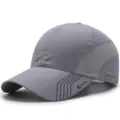 Lightweight grey breathable mesh baseball cap for summer outdoor sun protection - 56-60cm (Adjustable) / SDSRUI Series (Copper Buckle) / Light Gray