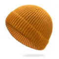 Berretto in maglia a coste giallo senape alla moda per un calore invernale confortevole - Taglia Unica(55-60cm) / Giallo