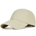 Large size quick-dry breathable plain beige baseball cap for outdoor sun protection - Standard Size M(56-60) / 8cm Brim / Khaki