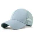 Gorra de béisbol de malla azul claro transpirable para protección solar de verano - Adulto M (56-59cm) / Gris