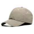 Plain khaki quick-dry baseball cap with white stitching for sun protection - Small Size S(52-55) / Brim Length 7cm / Khaki
