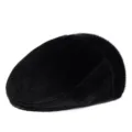 Hochwertige Herren Herbst Winter Schiebermütze aus Nerzimitat in Schwarz für Wärme - Größe M (56-58cm) / Nerzimitat-Stil / Schwarz