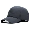 Quick-dry breathable plain baseball cap in charcoal grey design for large head sizes - Small Size S(52-55) / Brim Length 7cm / Gray