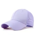 Gorra trucker de malla violeta transpirable para protección solar al aire libre - Adulto M (56-59cm) / Violeta Claro