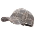 Vintage brown and white plaid baseball cap with adjustable strap for outdoor sun protection - Adjustable / Small Plaid (Slide Buckle) / Black and White