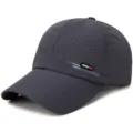 Atmungsaktive, schnell trocknende Sport-Baseballkappe in Dunkelgrau mit Mesh-Belüftung - Verstellbar / Netz-Stil Dunkelgrau