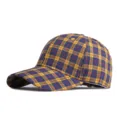 Cappellino da baseball a scacchi giallo e blu in cotone traspirante per l'esterno - Giallo