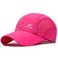 Vibrant pink quick-dry sports baseball cap featuring breathable mesh panels and SPORT logo - 56-60cm (Adjustable) / SPORT Series (Plastic Buckle) / Rose Red