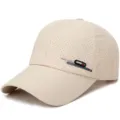 Atmungsaktive beige schnelltrocknende Mesh-Baseballkappe für Outdoor-Sport und Sonne. - Verstellbar / Netz-Stil Hellbeige