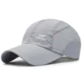 Lightweight quick-dry breathable mesh baseball cap in grey with sport logo - 56-60cm (Adjustable) / SPORT Series (Plastic Buckle) / Light Gray