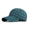 Elegante cappellino da baseball a scacchi verdi con protezione solare per esterni - Blu