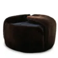 Warme bruine faux fur Ushanka-hoed met oorflappen voor totale winterbescherming. - Eén Maat (58cm Omtrek) / Blauwe Stof Donkerbruin Bont