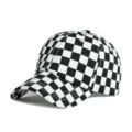 Elegante cappellino da baseball a scacchi bianco e nero per la protezione solare estiva all'aperto - scacchiera bianco e nero