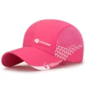Vibrant pink breathable quick-dry baseball cap for outdoor sports and sun protection - 56-60cm (Adjustable) / DINGMEI Series (Plastic Buckle) / Rose Red