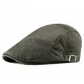 Boina clásica gris oscuro de malla transpirable con hebilla metálica ajustable - Ajustable (56-59cm) / Verde Militar