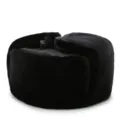 Heren zwarte dikke imitatiebont ushanka hoed met oorkleppen voor koude winterdagen - Eén Maat (58cm Omtrek) / Zwarte Stof Zwart Bont