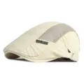 Gorra plana beige transpirable con paneles de malla para protección solar de verano - Ajustable (56-59cm) / Etiqueta de Letra - Beige