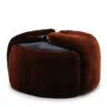 Klassieke warme winter-Ushanka-muts van imitatiebont met oorbescherming in donkerbruin - Eén Maat (58cm Omtrek) / Blauwe Stof Koffiebont