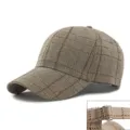 Cappellino da baseball classico a quadri marroni con fibbia in metallo regolabile - Quadri Caffè Chiaro