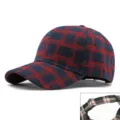 Berretto da baseball a scacchi rosso e blu navy con cinturino regolabile per outdoor unisex - Quadretti Blu Marino