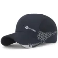 Professional navy blue quick-dry baseball cap with breathable side mesh and DINGMEI logo - 56-60cm (Adjustable) / DINGMEI Series (Plastic Buckle) / Navy Blue