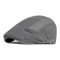 Boina gris de malla transpirable con correa ajustable para protección solar de verano - Ajustable (56-59cm) / Etiqueta de Letra - Gris