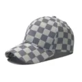 Berretto da baseball a scacchi grigio e bianco, cappello parasole traspirante esterno - Grigio e Bianco