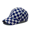 Cappellino da baseball a scacchi blu e bianchi per la protezione solare all'aperto - Blu Reale/Bianco
