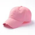 Quick-drying breathable large size baseball cap in solid pink color for sun protection - Standard Size M(56-60) / Brim Length 7cm / Pink